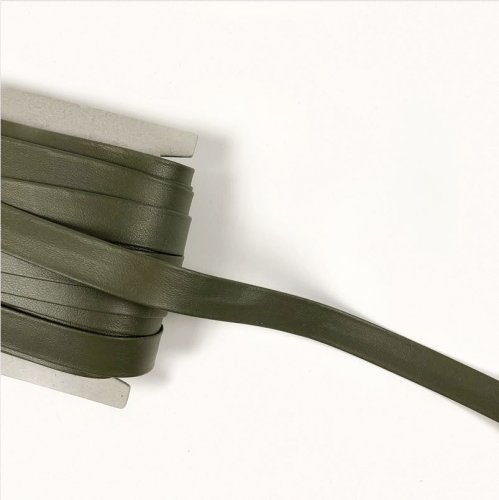 Kunstleder Schrägband - 15 mm - olive